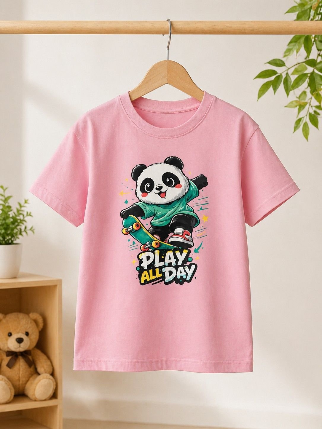 Boys Pink Printed Cotton Half Sleeve T-Shirt – Comfortable Kids Wear