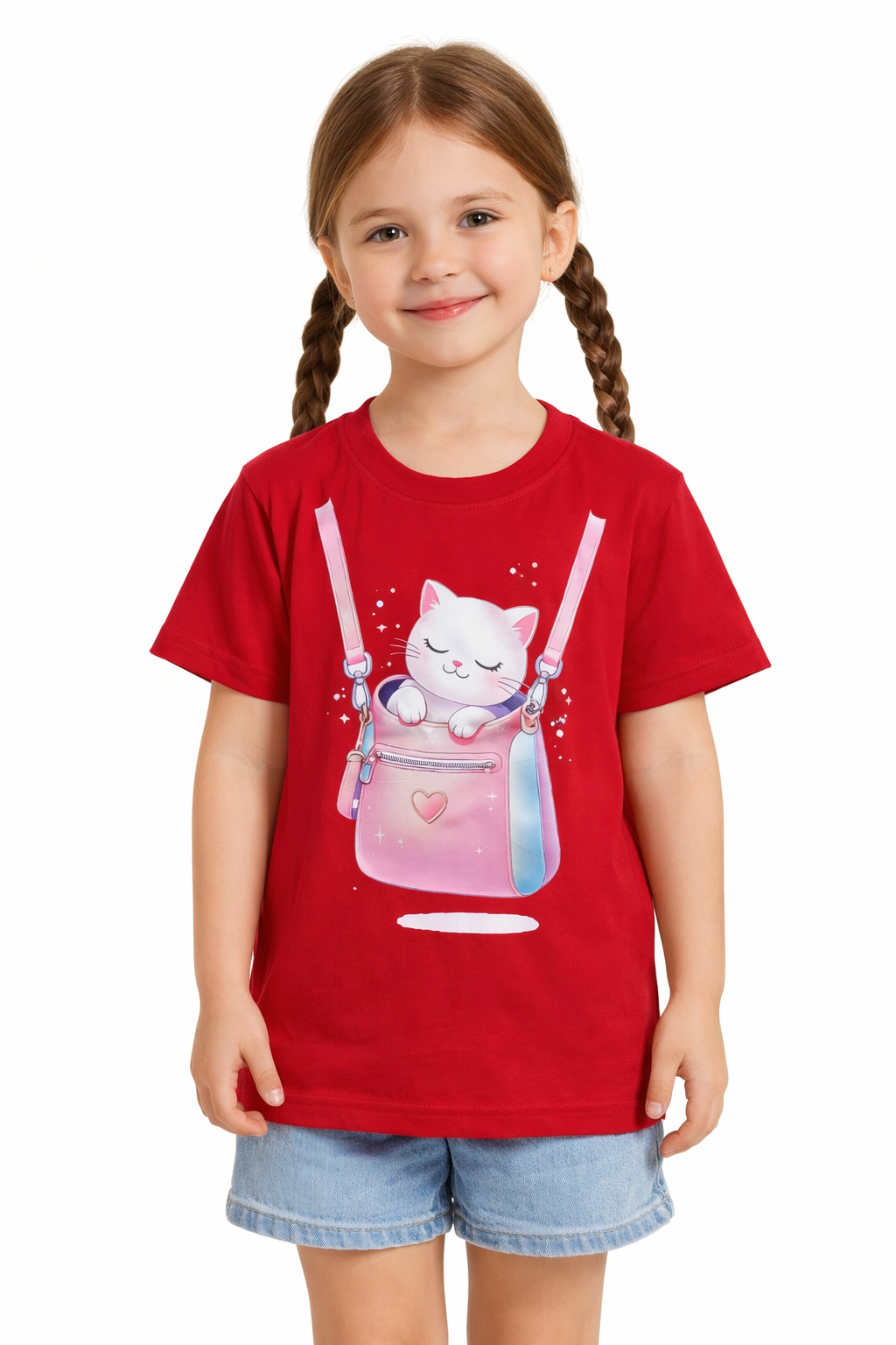 Girls Printed Cotton T-Shirt | Soft & Comfortable Kids Wear | Trendy Casual Tee for Girls