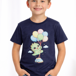 Buy Kids Navy Blue Printed T-Shirt Online | Soft Cotton Kids Wear India