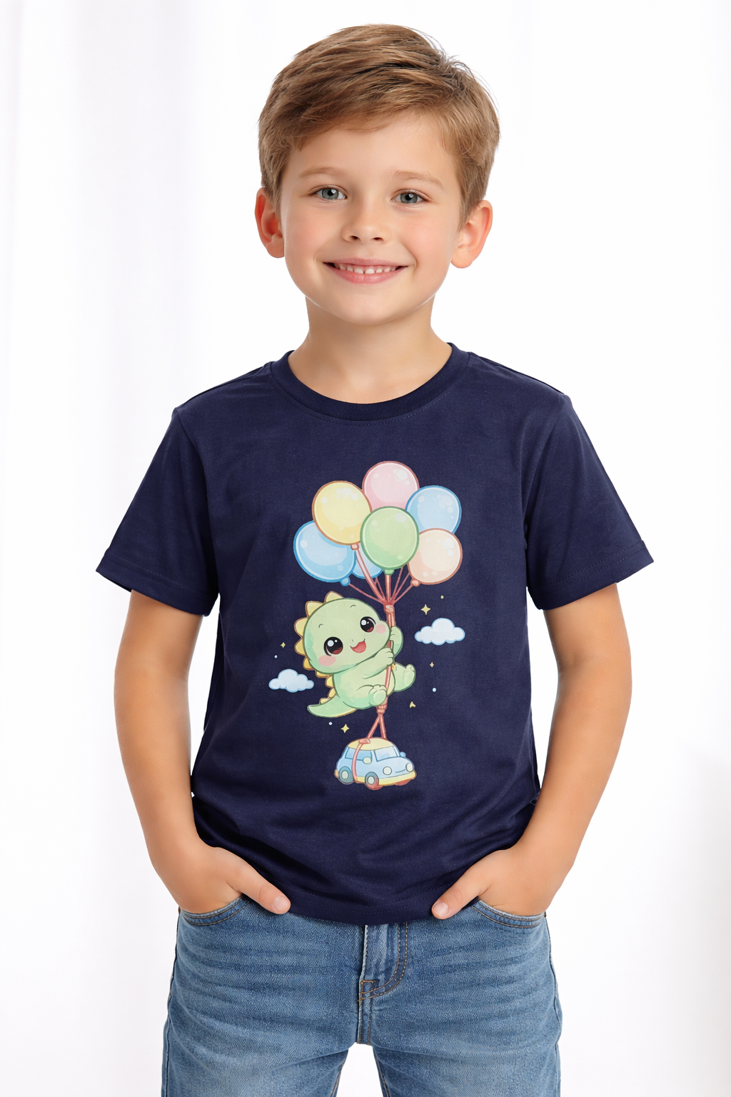 Buy Kids Navy Blue Printed T-Shirt Online | Soft Cotton Kids Wear India