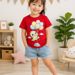 Girls Printed Cotton Half Sleeve T-Shirt for Kids | Soft & Comfortable Casual Wear