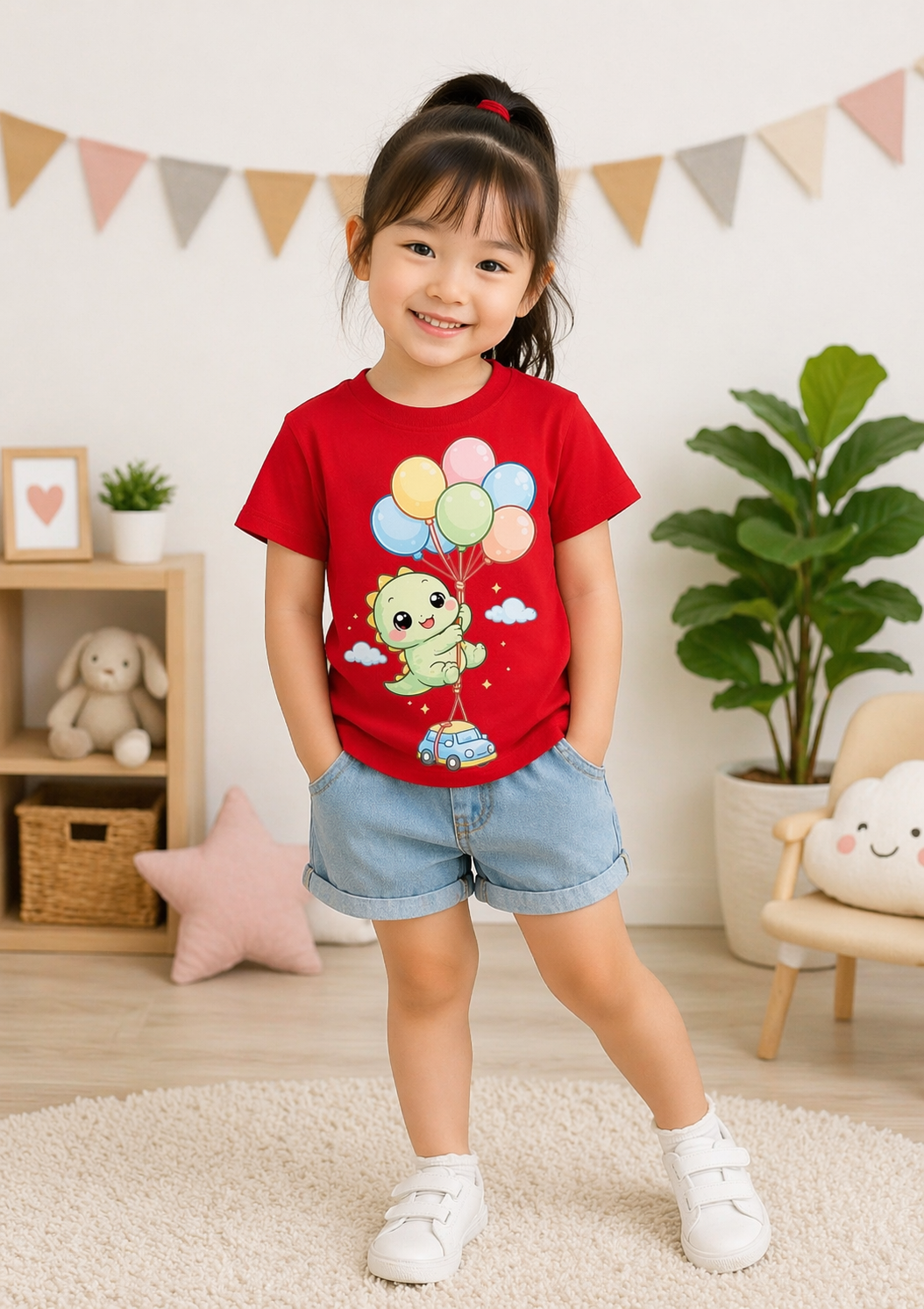 Girls Printed Cotton Half Sleeve T-Shirt for Kids | Soft & Comfortable Casual Wear
